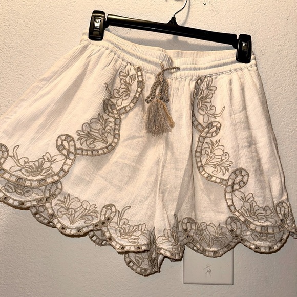 NWT American eagle cream boho beach drawstring shorts S summer vacation - Picture 1 of 7